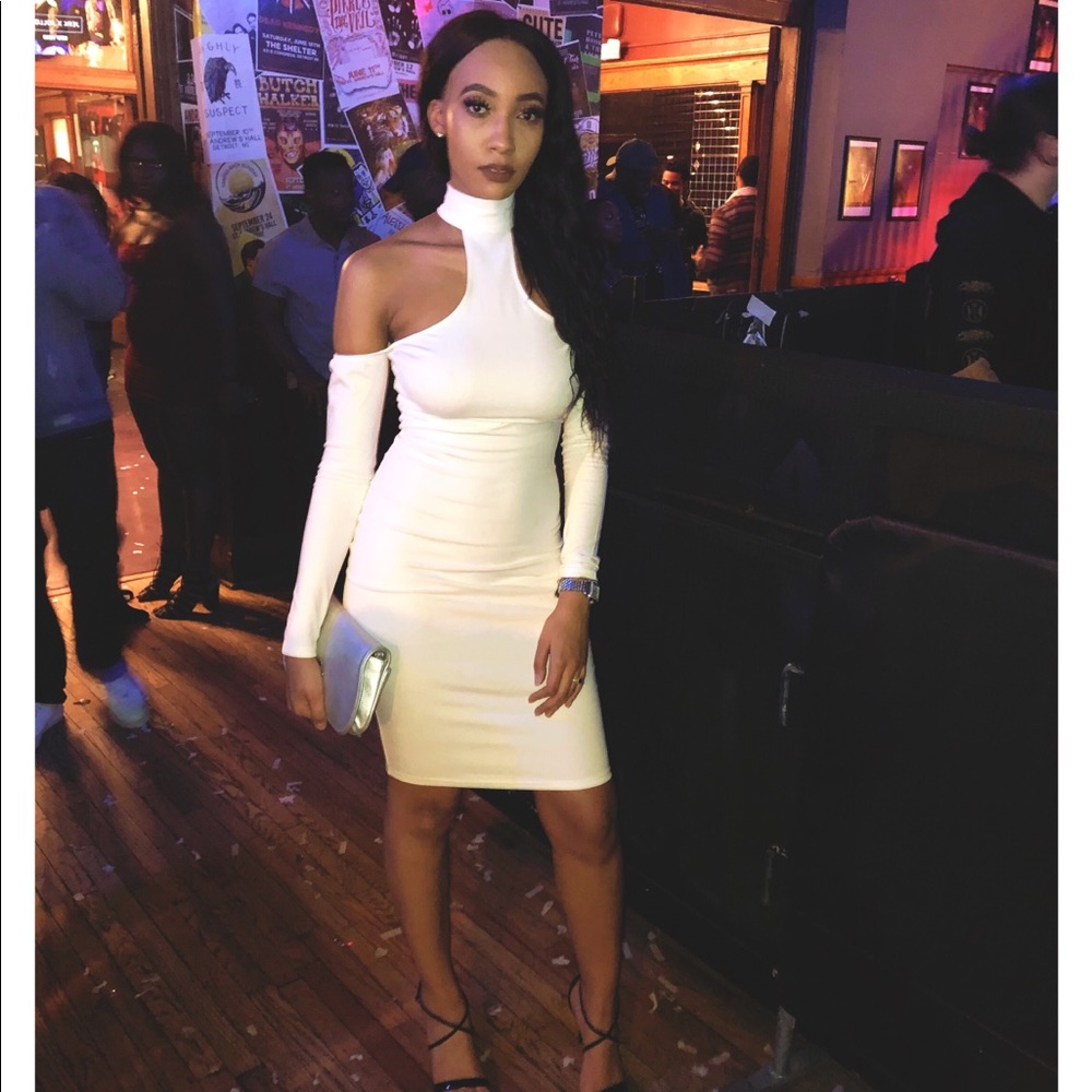 ASOS High Neck Cold Shoulder Bodycon Dress